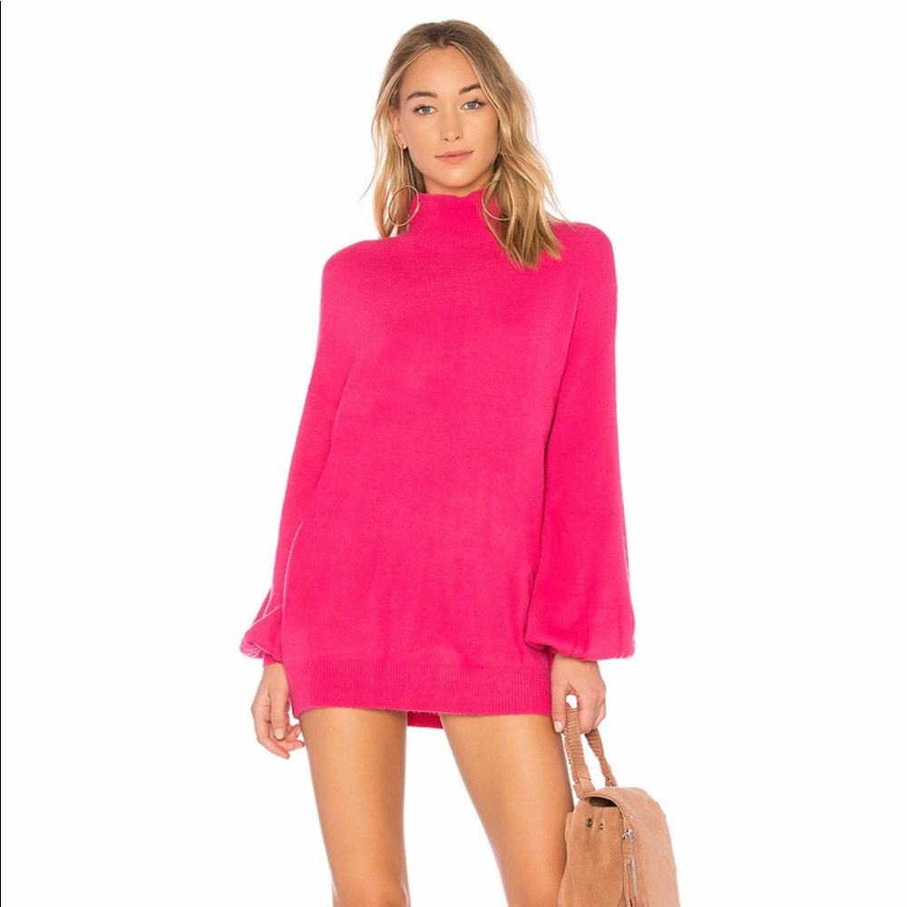 Lovers + friends pink sweater dress